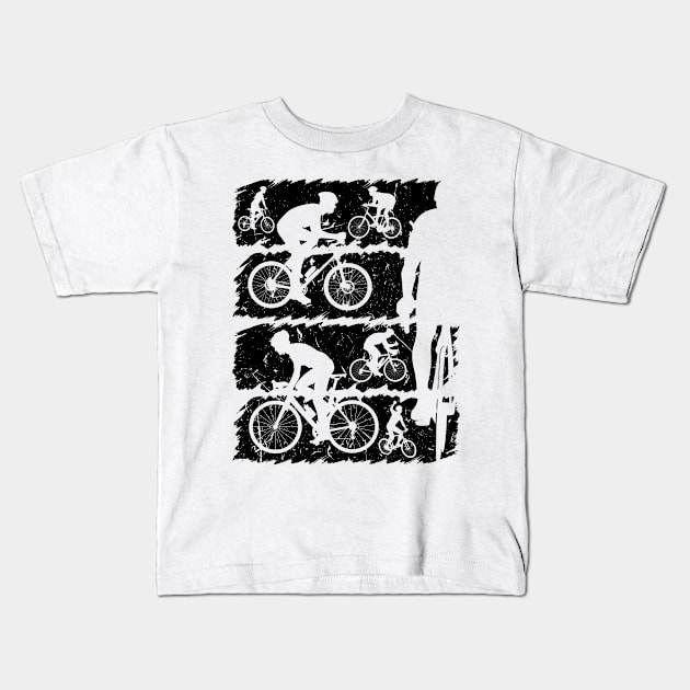 Bicycle Lover Cyclist Men Cycling Kids T-Shirt by Humbas Fun Shirts